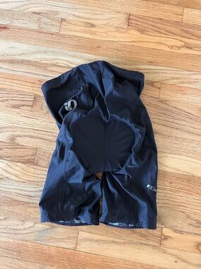 Pearl Izumi Black Cycling Bib Shorts with Blue Chamois Accent